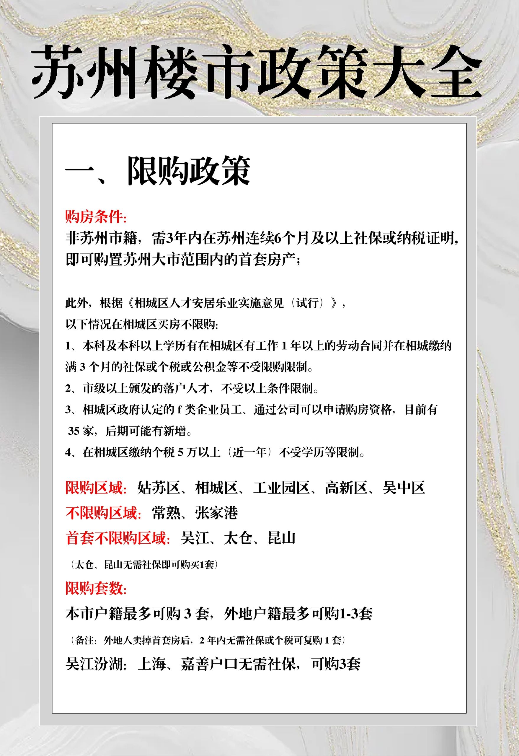 苏州最新购房政策解读与概述